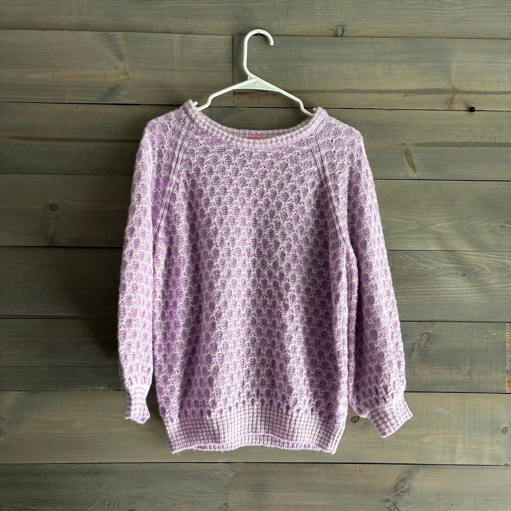 LILY PULITZER | Corabelle Honeycomb Sweater L Purple Lavender Blouson Preppy